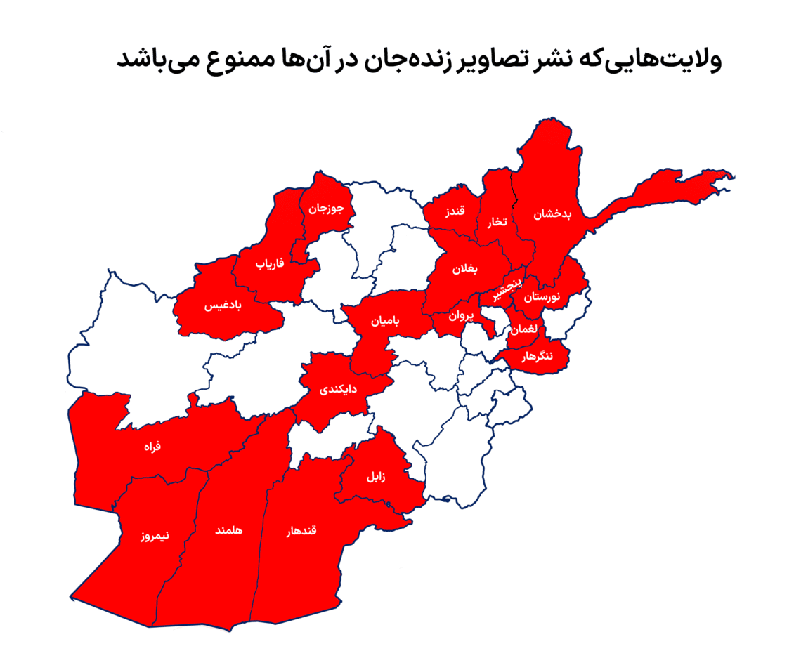 ممنوعیت نشر تصاویر زنده‌جان به ۱۹ ولایت گسترش یافته است
